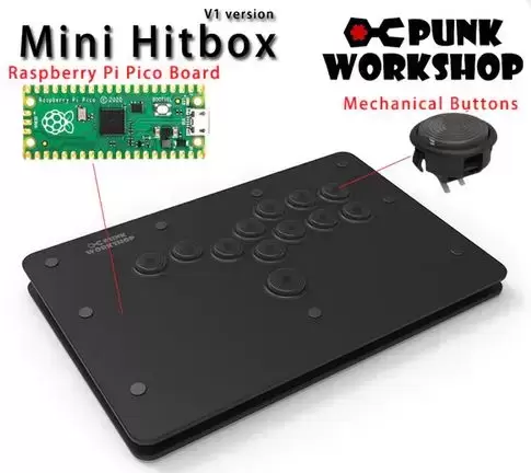 PunkWorkshop Fighting Stick Controller Mini HitBox Tokido - Arcade