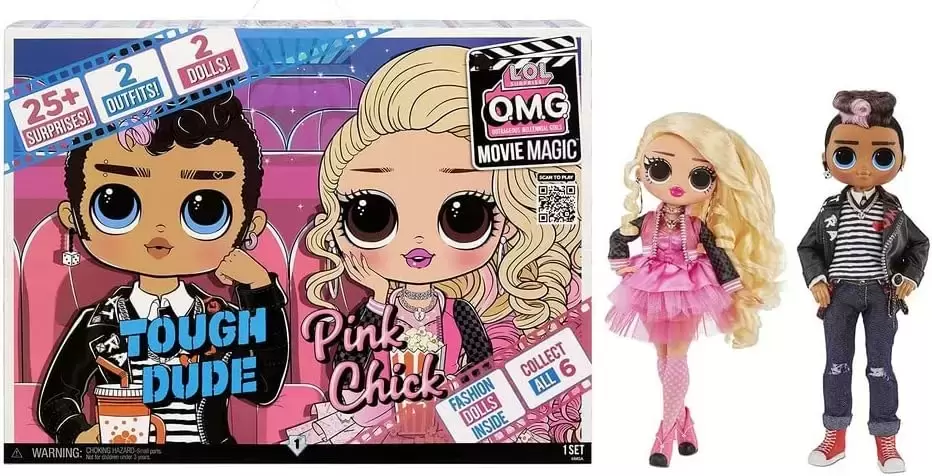 L.O.L. Surprise! O.M.G. Movie Magic Studios - Tough Dude and Pink Chick Fashion Dolls