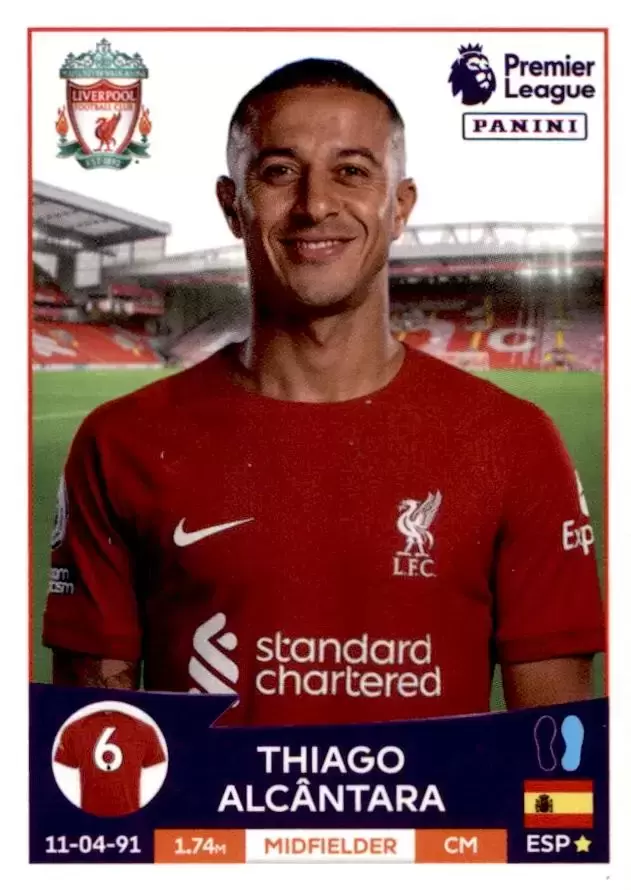 Thiago Alcantara Sticker LFC Sticker Liverpool FC Vinyl Sticker