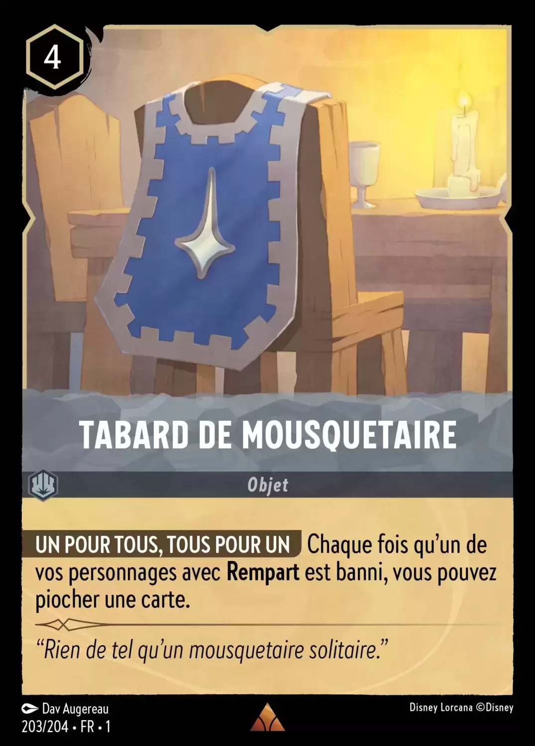 Premier chapitre - Tabard de Mousquetaire