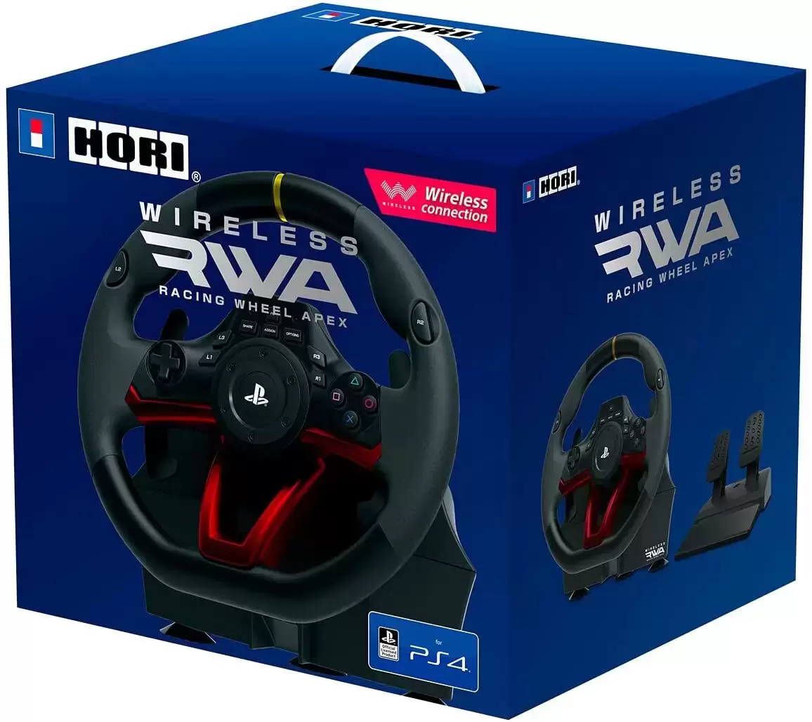 Gaming Steering Wheel & Pedals - Hori Racing Wheel Apex Wireless for PS4