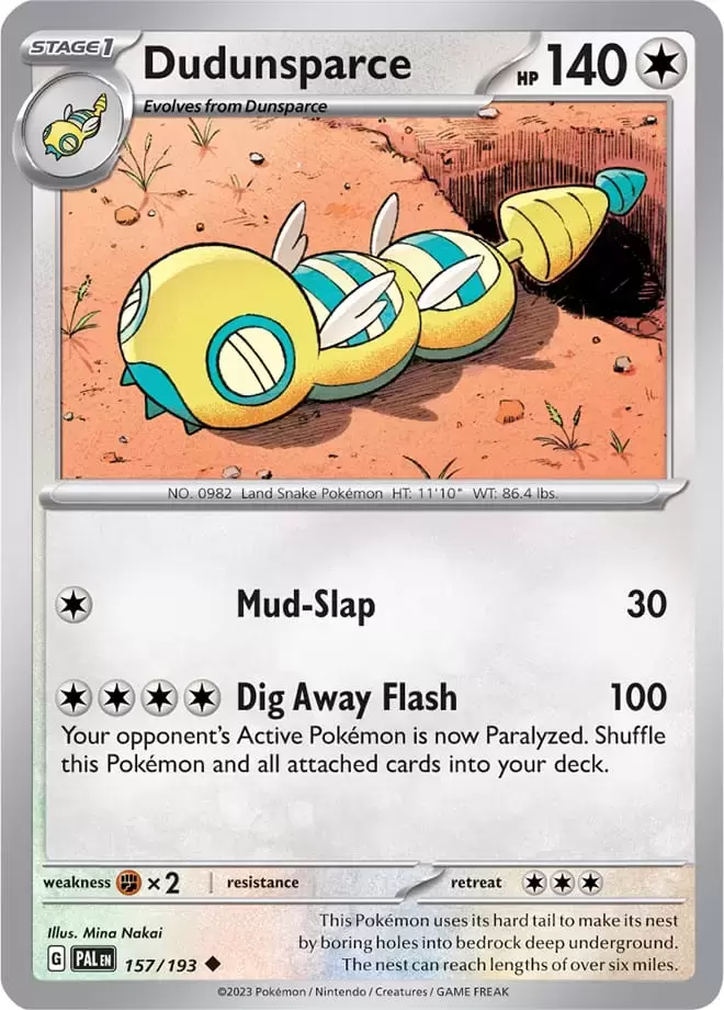 Paldea Evolved - PALEN - Dudunsparce Reverse