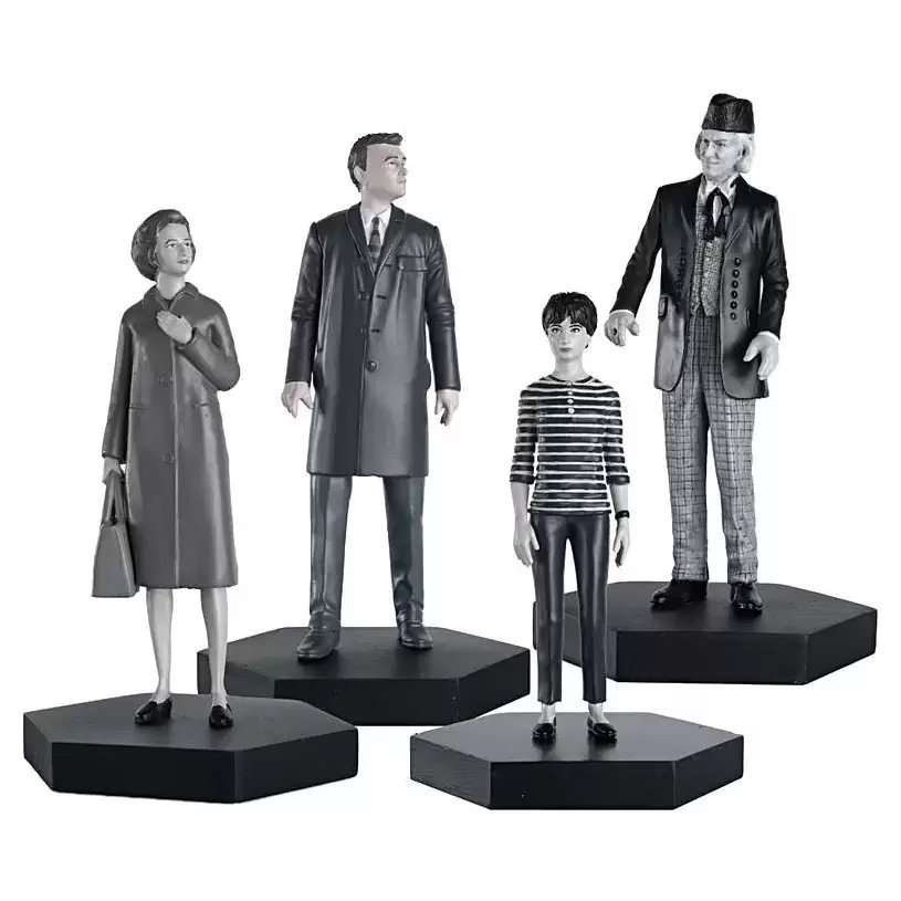 Doctor Who Eaglemoss - First Doctor, Susan, Ian & Barbara (Black & White) - Companion Set Special 1