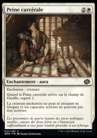La Guerre Fratricide - Peine carcérale
