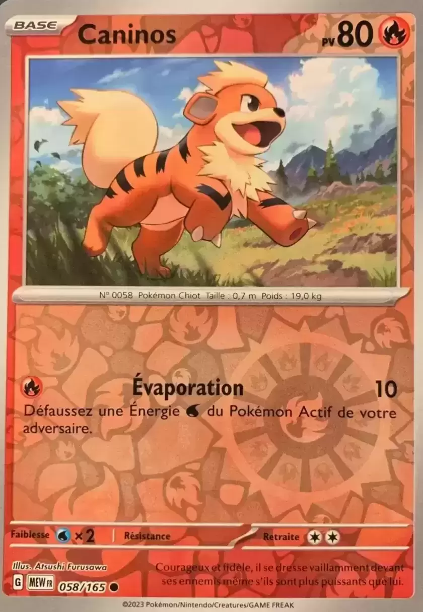 Ecarlate & Violet 151 - MEWFR - Growlithe Reverse