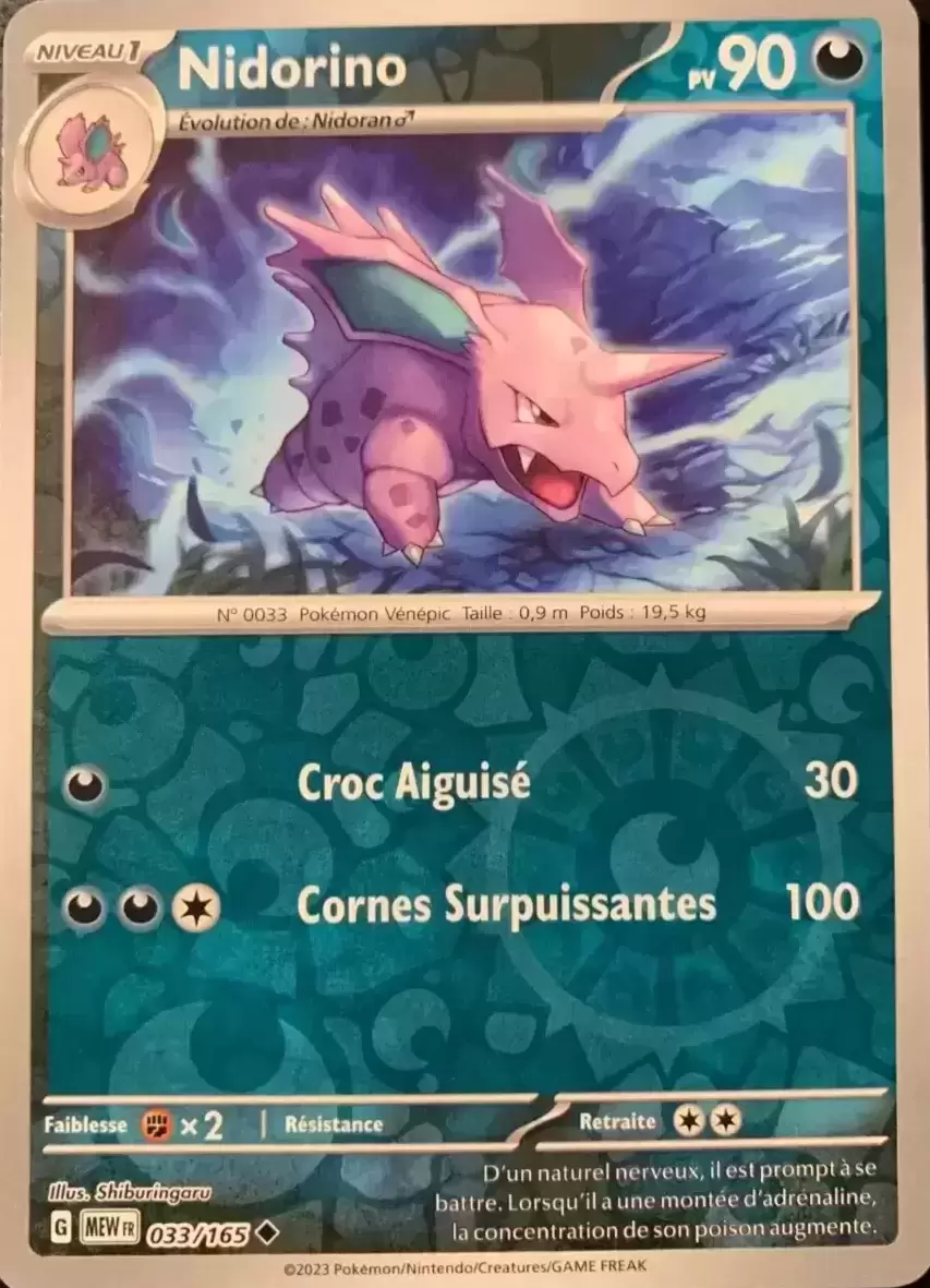 Ecarlate & Violet 151 - MEWFR - Nidorino Reverse
