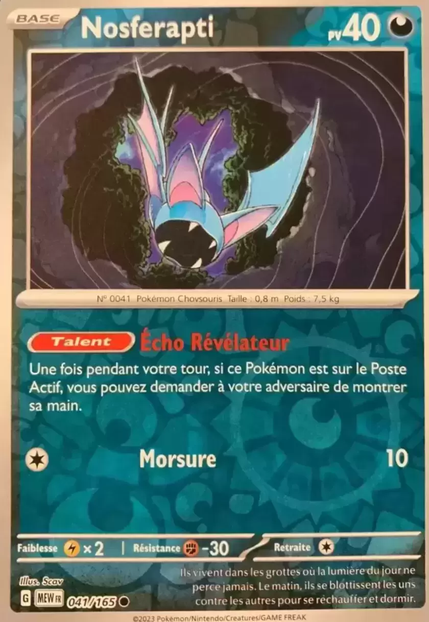 Ecarlate & Violet 151 - MEWFR - Zubat Reverse
