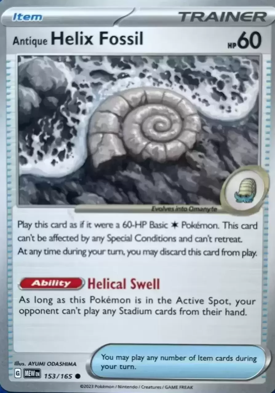 Scarlet & Violet 151 - MEWEN - Antique Helix Fossil