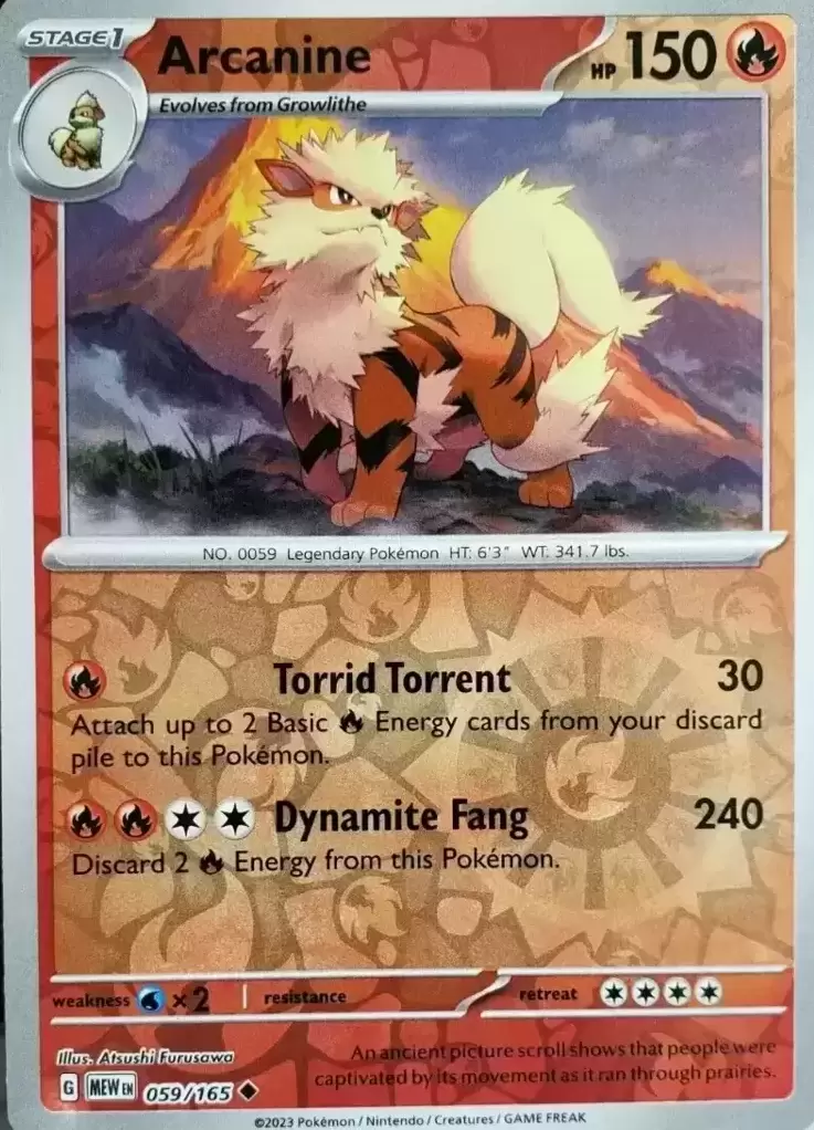 Scarlet & Violet 151 - MEWEN - Arcanine Reverse
