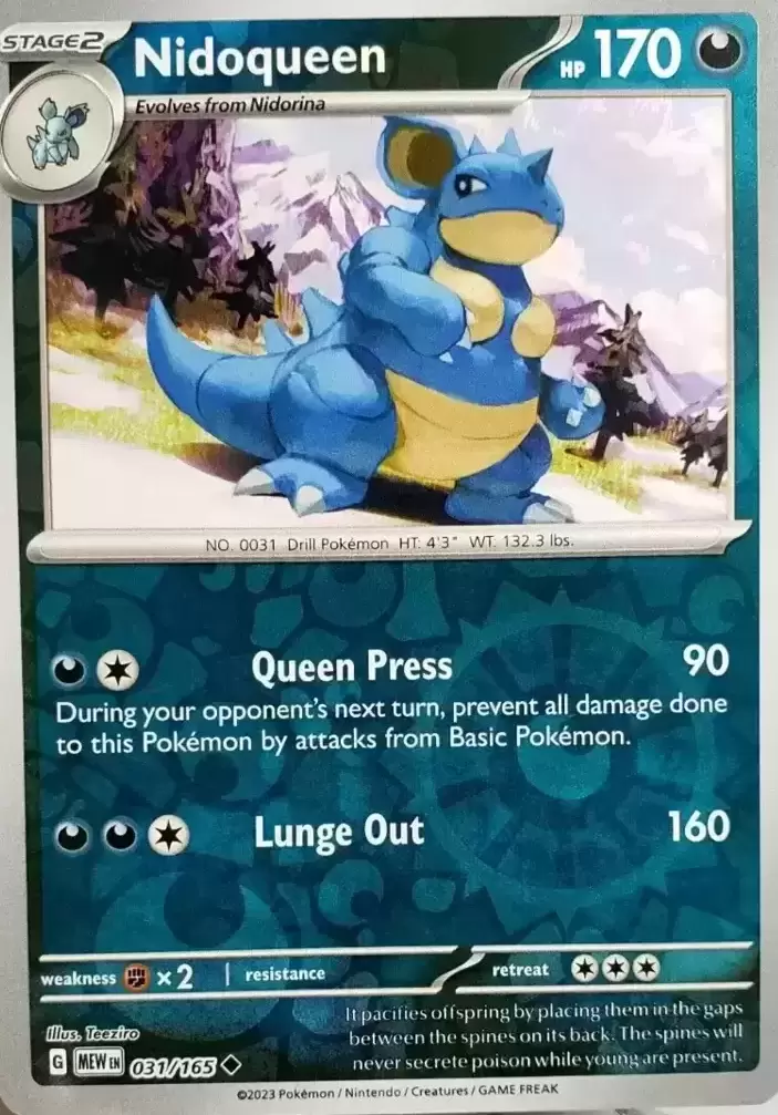 Scarlet & Violet 151 - MEWEN - Nidoqueen Reverse