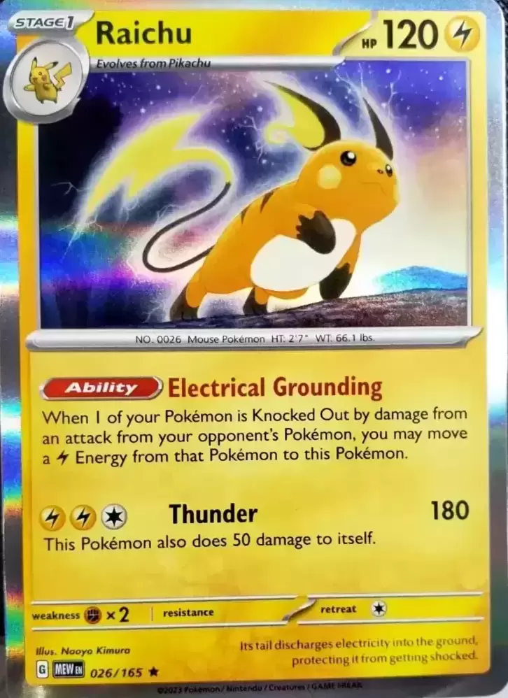 Scarlet & Violet 151 - MEWEN - Raichu Holo