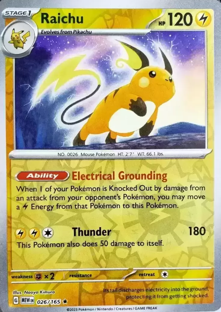 Scarlet & Violet 151 - MEWEN - Raichu Reverse
