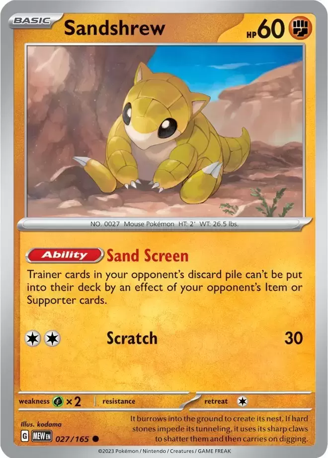 Scarlet & Violet 151 - MEWEN - Sandshrew