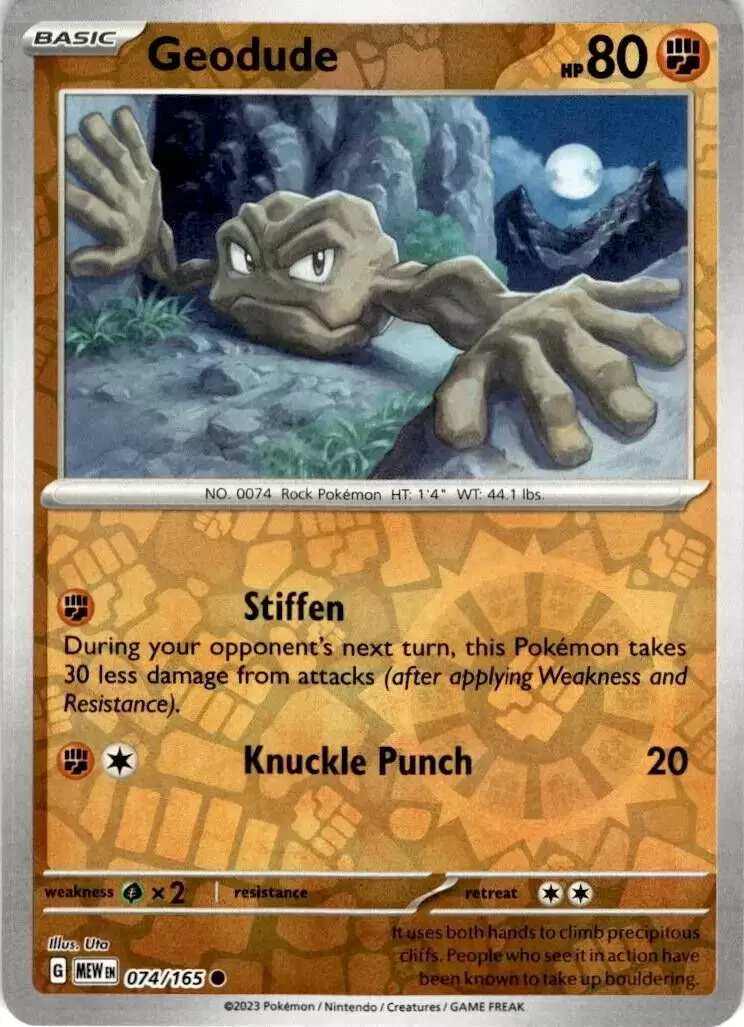 Scarlet & Violet 151 - MEWEN - Geodude Reverse