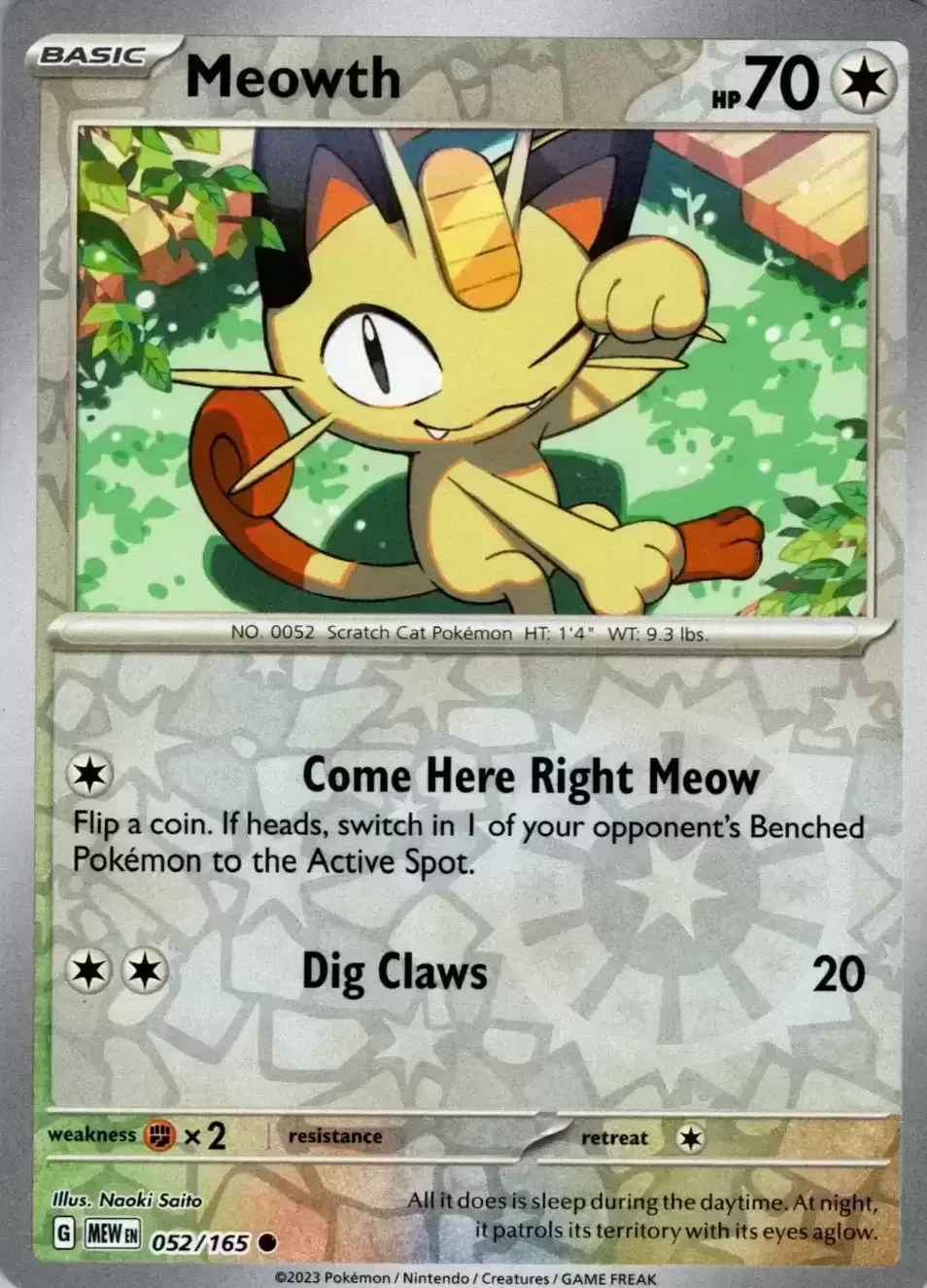 Scarlet & Violet 151 - MEWEN - Meowth Reverse