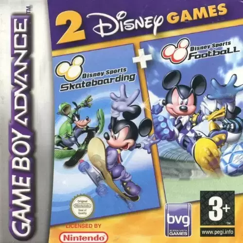 Jeux Game Boy Advance (GBA) - 2 Disney Games - Disney Sports Skateboarding  + Disney Sports Football