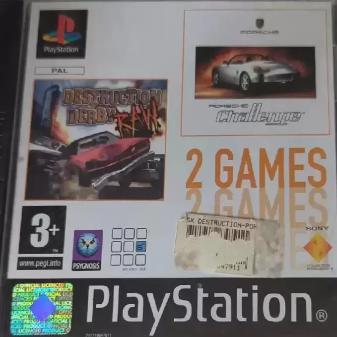 Playstation games - 2 games - Destruction Derby Raw & Porsche Challenge