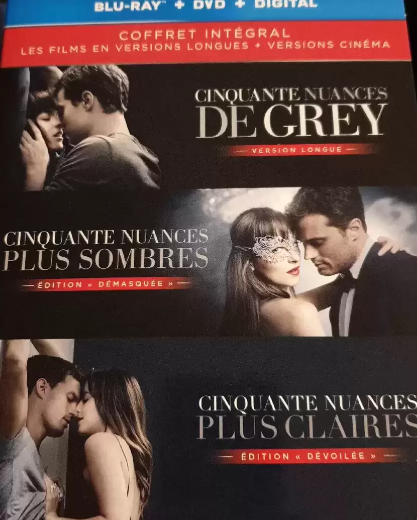 Autres Films - Coffret intégral Cinquante nuances : de Grey, plus sombre, plus claires.