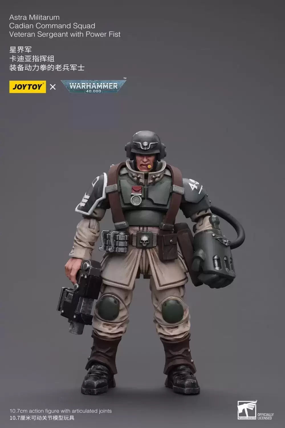 Astra Militarium - Cadian Command Squad Veteran Sergeant with Power Fist
