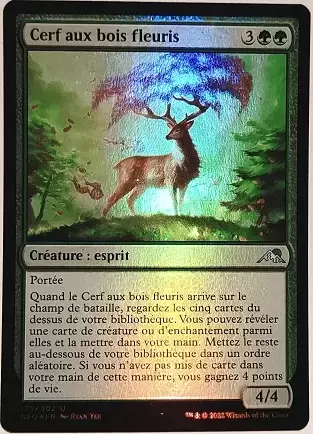 Kamigawa La Dynastie Néon - Cerf aux bois fleuris Foil