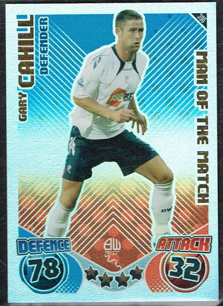 Match Attax - Premier League 2010/11 - Gary Cahill - Bolton Wanderers