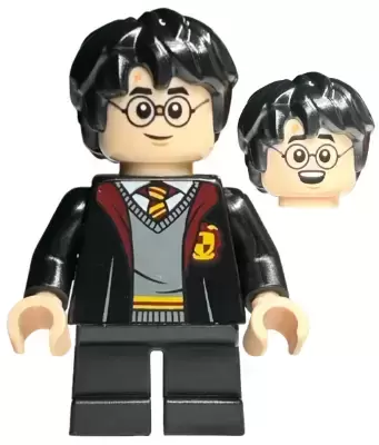 Lego Harry Potter Minifigures - Harry Potter - Gryffindor Robe Open, Black Short Legs, Grin / Open Mouth Smile