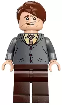 Lego Harry Potter Minifigures - Professor Remus Lupin - Dark Bluish Gray Cardigan, Tan Shirt