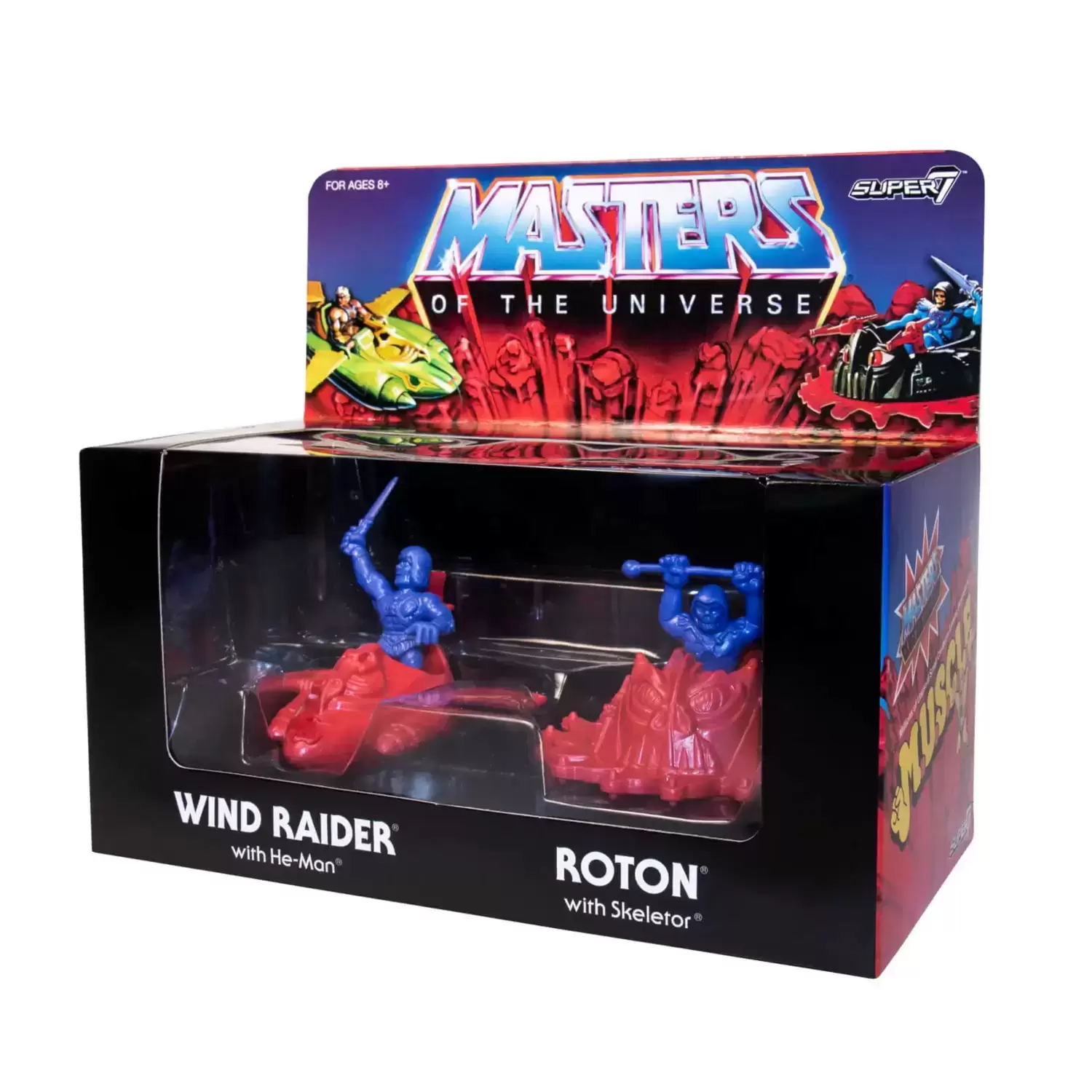 Super7 - Masters of the Universe - Super 7 - Wind Rider with He-Man & Rotom with Skeletor Red & Blue