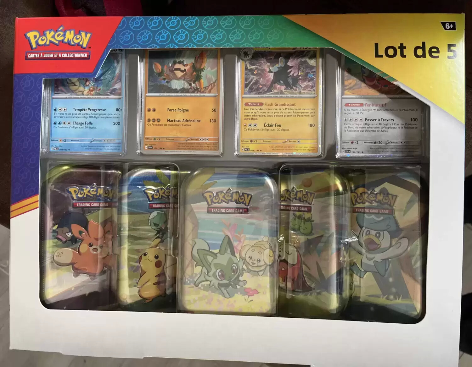 Mini Tin Box Métal Pokémon - Coffret Lot de 5 mini Tin - Paldea
