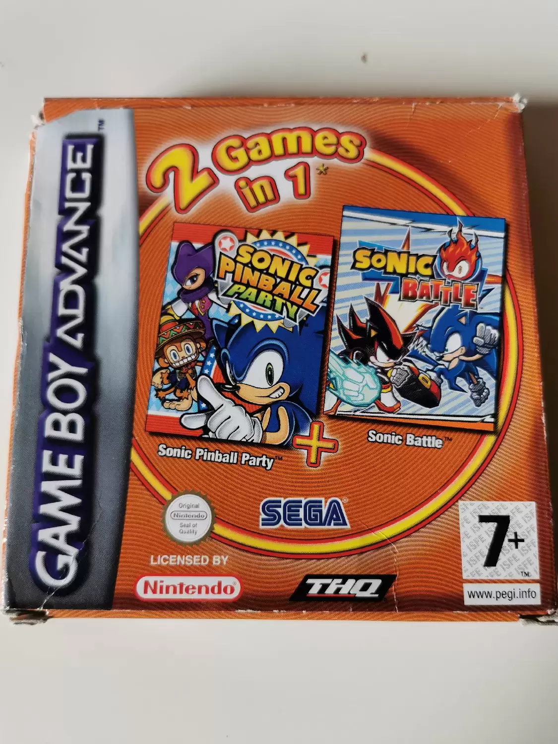 Jeux Game Boy Advance (GBA) - 2 Games In 1 Sonic Pinball Party + Sonic Battle