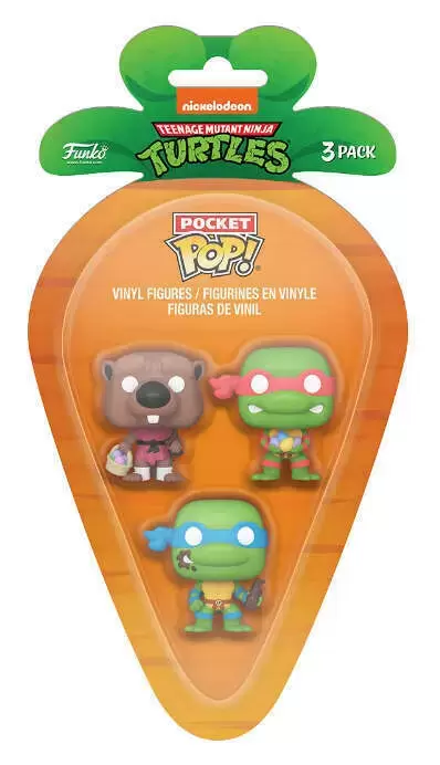 Splinter, Leonardo & Raphael Easter Carrot - Pocket Pop! action figure