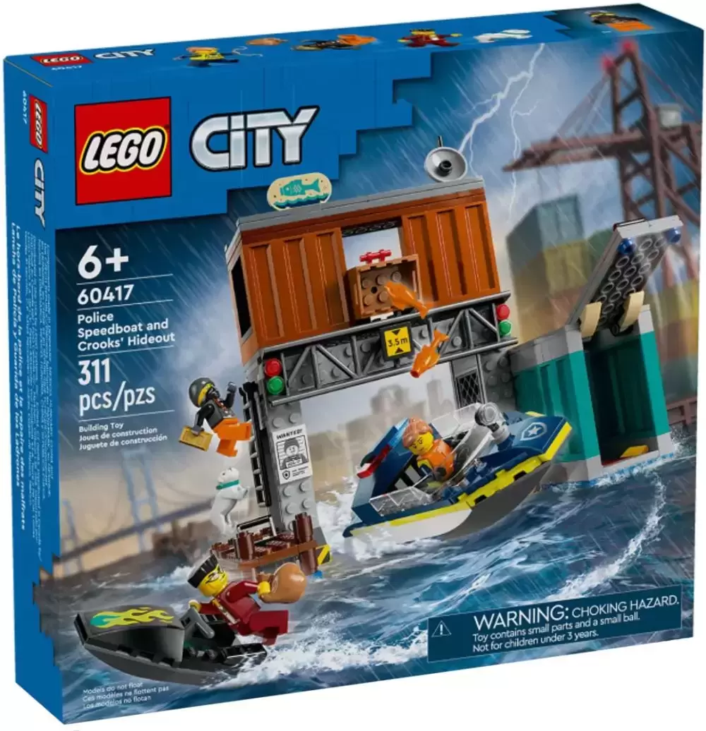 Police Speedboat and Crooks' Hideout - LEGO CITY set 60417