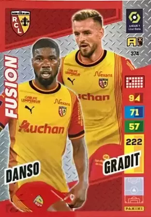 Adrenalyn XL 2023-2024 - France - Kevin Danso / Jonathan Gradit - RC Lens - Fusion