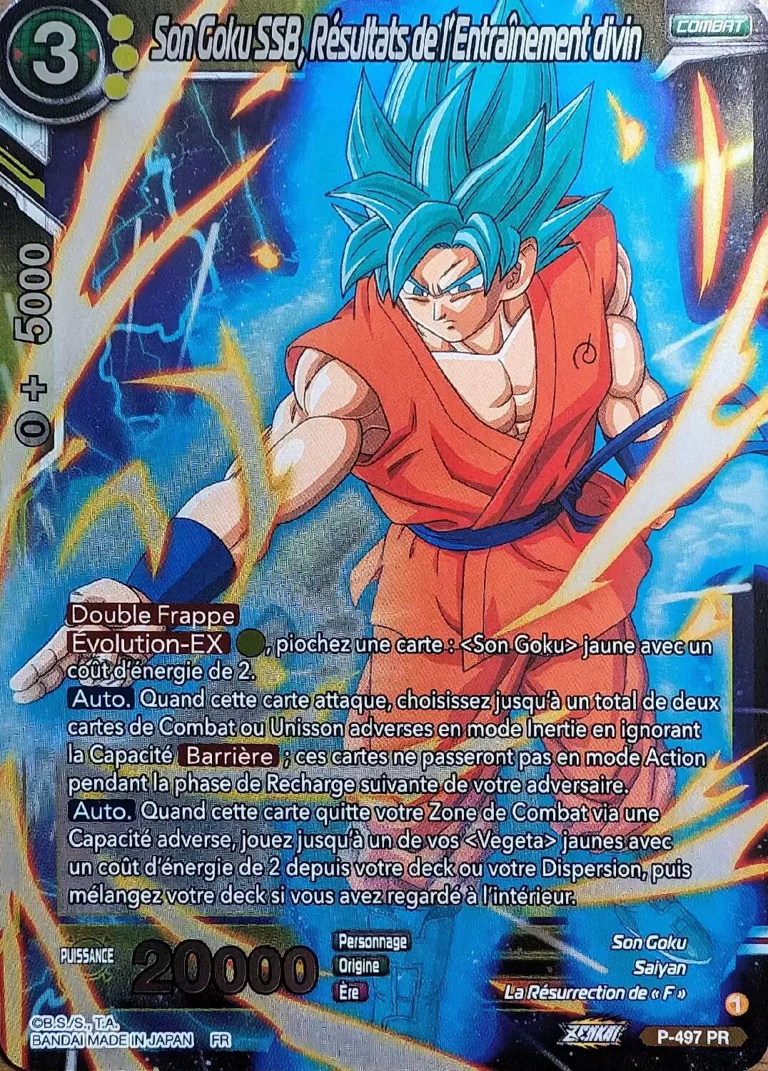 Dragon Ball Super Carte Promo FR - Son Goku SSB, Résultat de l\'Entraînement divin