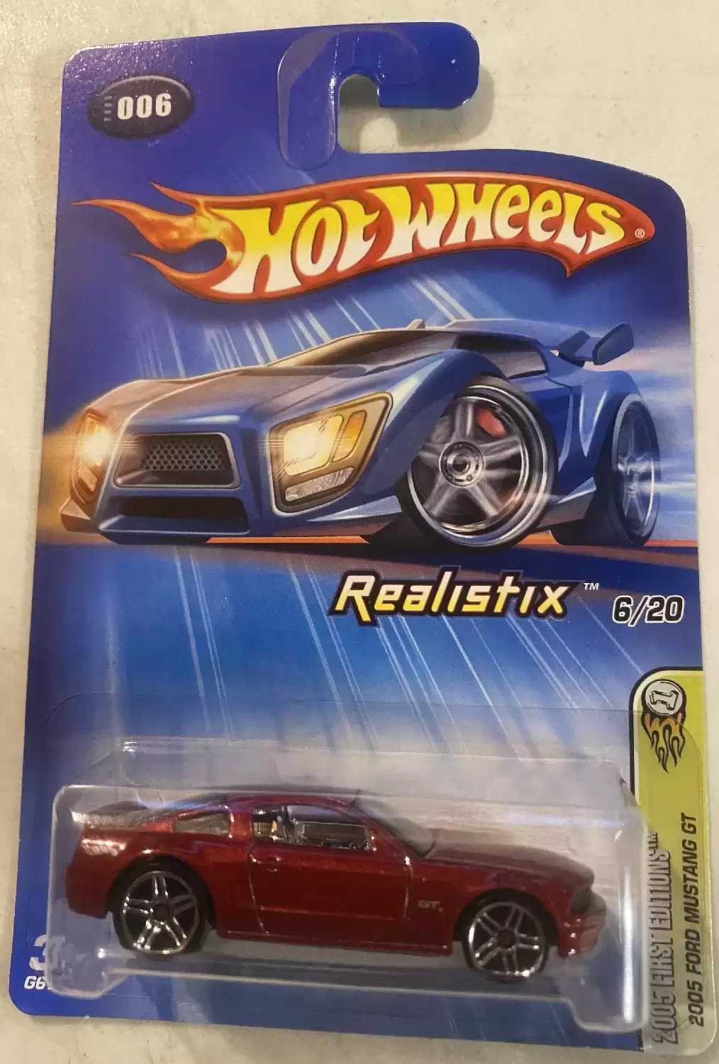 Mainline Hot Wheels - Hot Wheels 2005 Ford Mustang GT #006 -2005 First Editions Realistix 6/20