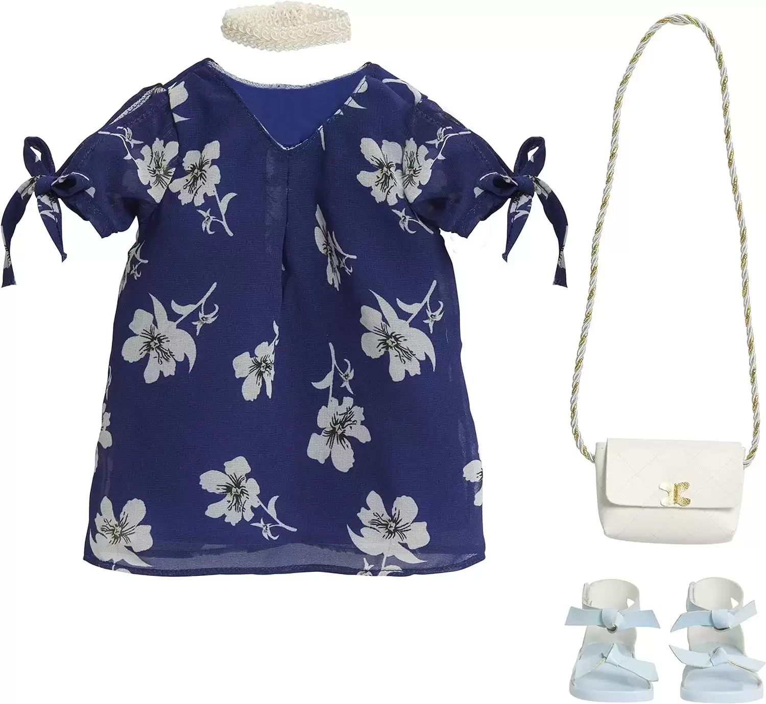 Journey Girls - Blue & White Floral Dress Fashion Set