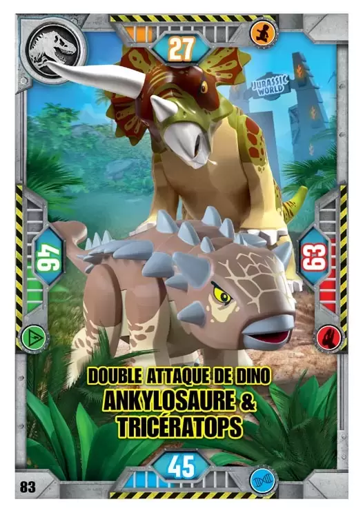 LEGO Jurassic World Série 1 - Double attaque de dino - Ankylosaure & Tricératops