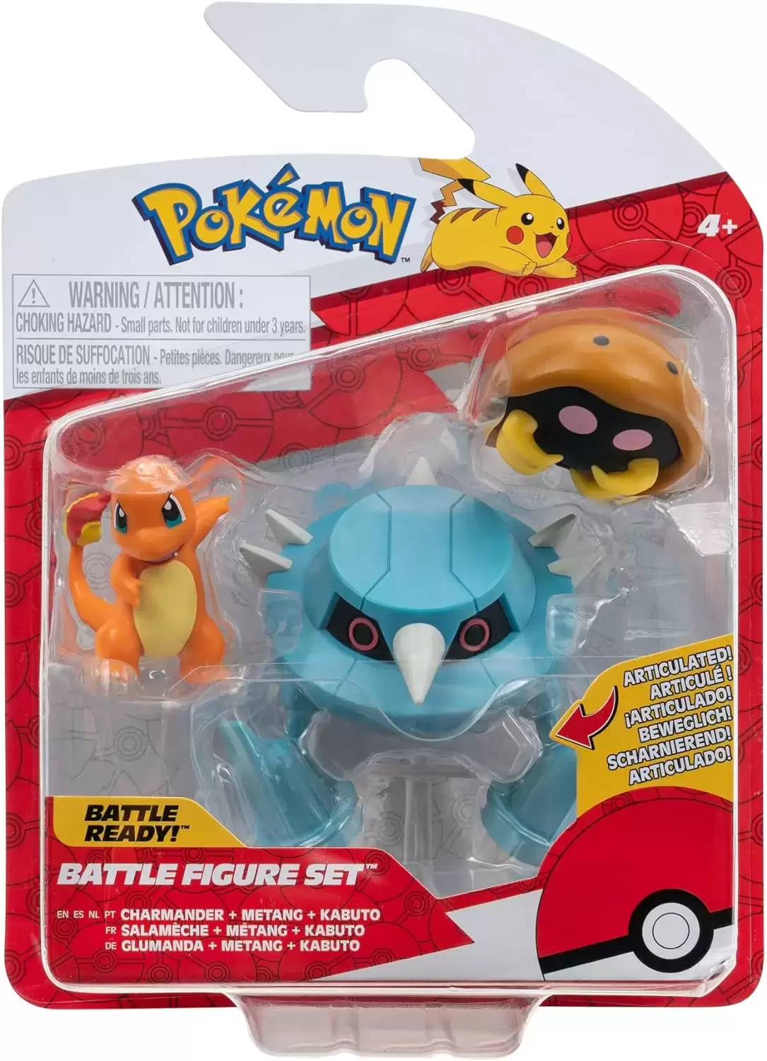 Pokémon Action Figures - Battle Figure Set - Charmander, Metang & Kabuto