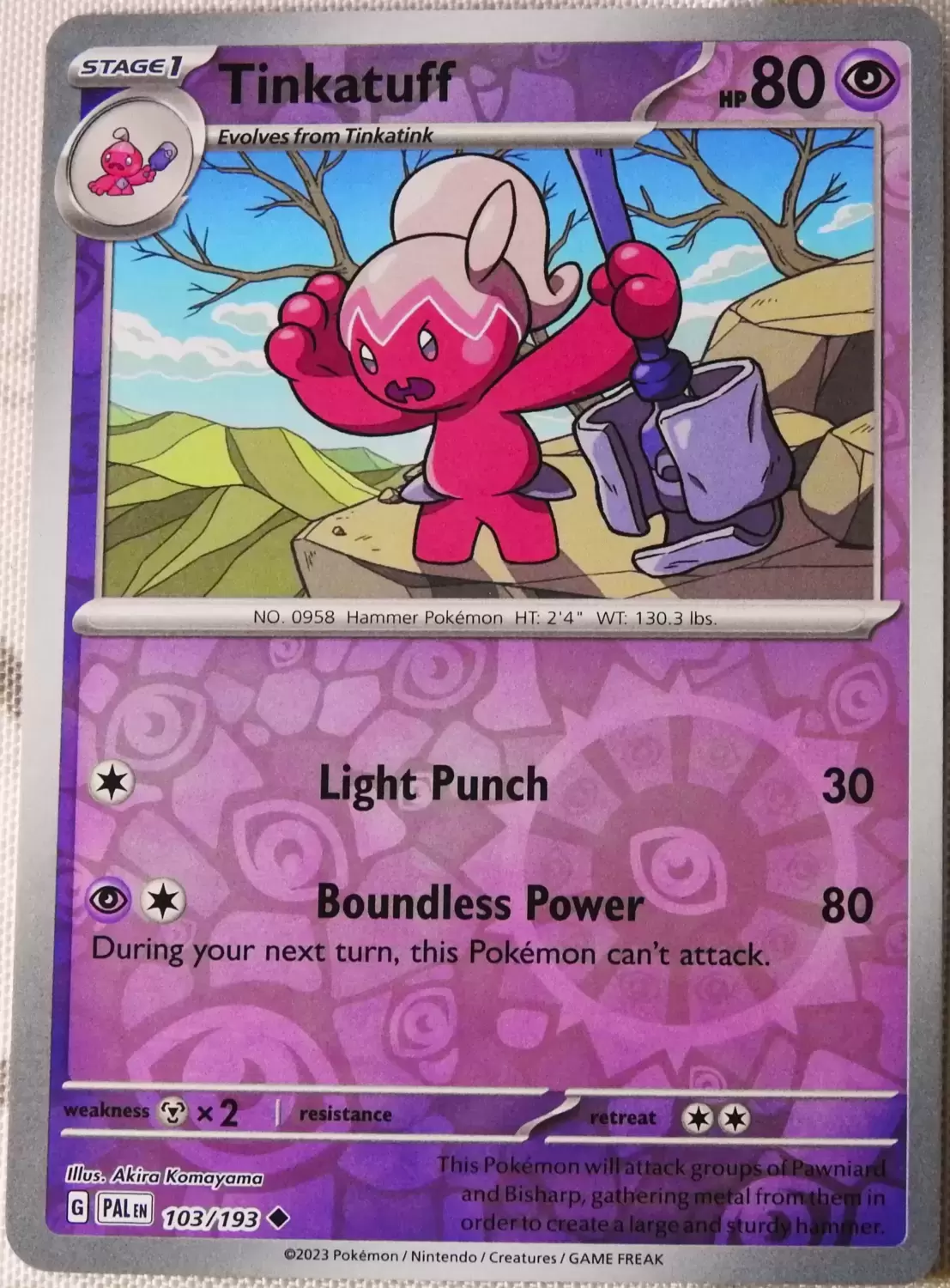 Paldea Evolved - PALEN - Tinkatuff Reverse