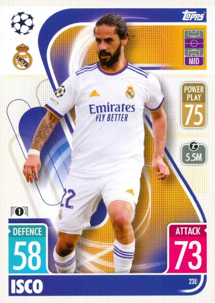 Match Attax - UEFA Champions League 2021/2022 - Isco - Real Madrid CF