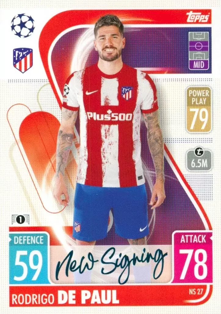 Match Attax - UEFA Champions League 2021/2022 - Rodrigo De Paul - Atlético de Madrid