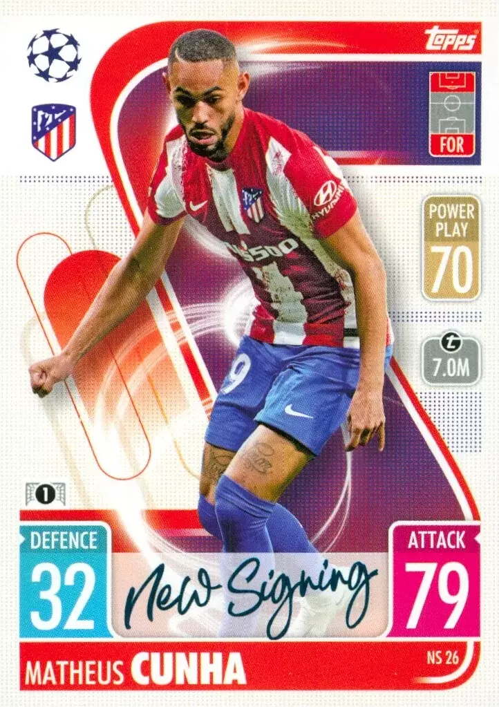 Match Attax - UEFA Champions League 2021/2022 - Matheus Cunha - Atlético de Madrid