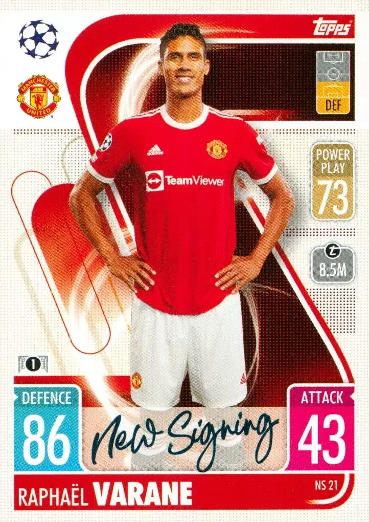 Match Attax - UEFA Champions League 2021/2022 - Raphael Varane - Manchester United