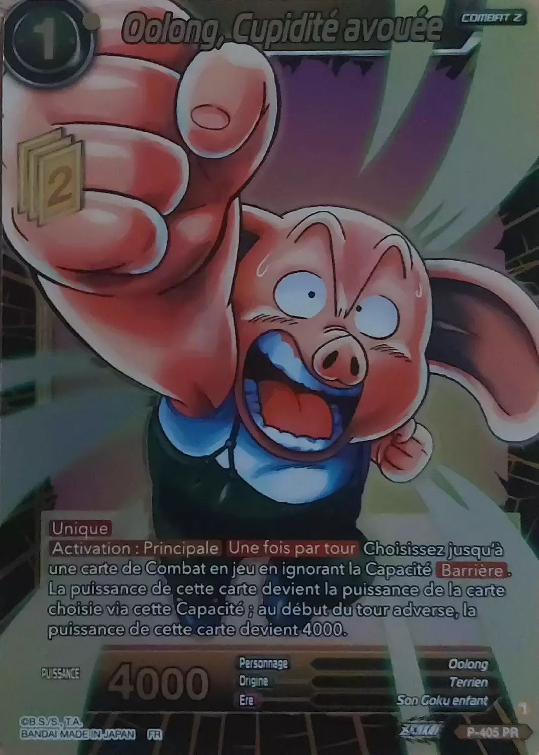 Dragon Ball Super Carte Promo FR - Oolong, Cupidité avouée