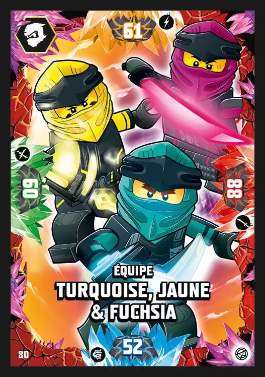 LEGO Ninjago Série 6 - Équipe Turquoise, Jaune & Fuchsia