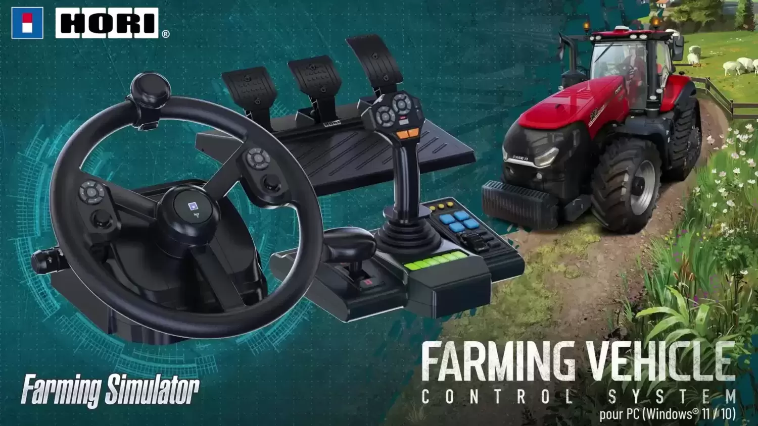 Volant & Pedalier Gaming - HORI Farming Vehicle Control System - Simulation de ferme