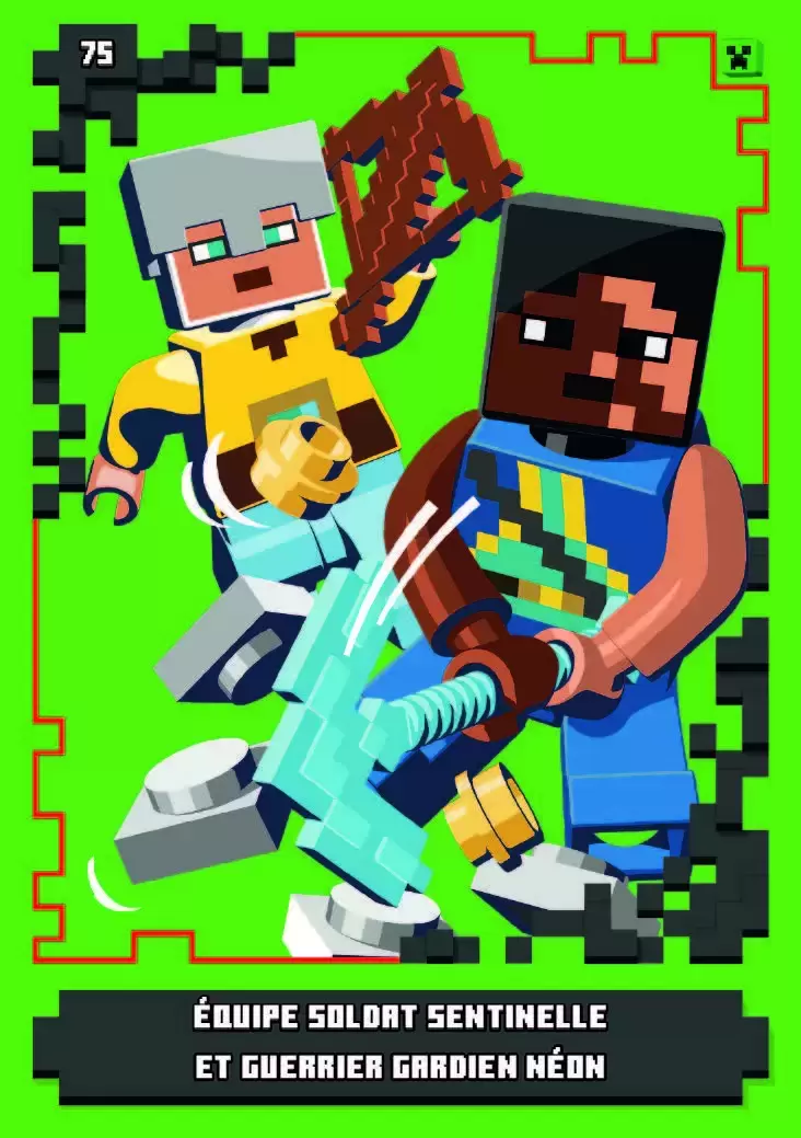 LEGO Minecraft Série 1 - Équipe soldat sentinelle et guerrier gardien Néon