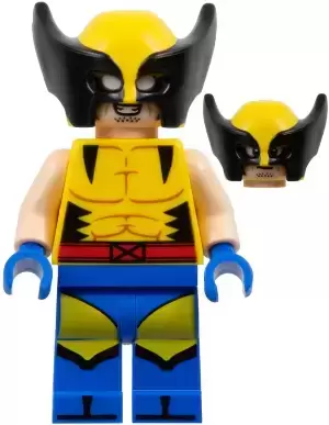 LEGO Super Heroes Minifigures - Wolverine - Yellow and Black Mask, Blue Hands