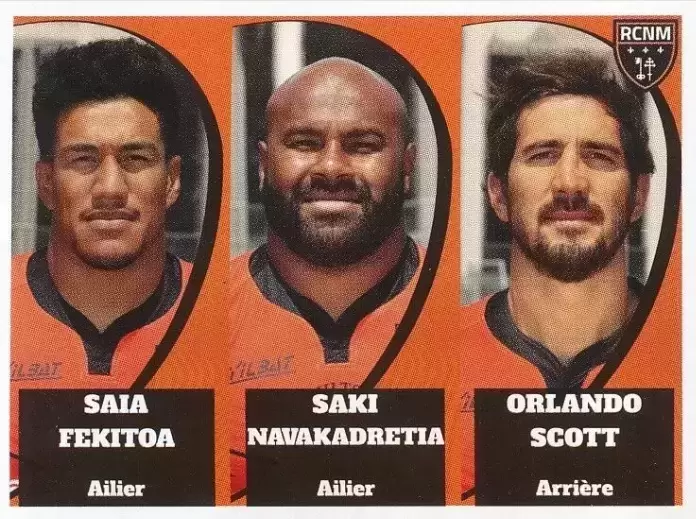 Rugby 2017 - 2018 - Saia Fekitoa , Saki Navakadretia , Orlando Scott - Racing Club Narbonne Méditerranée