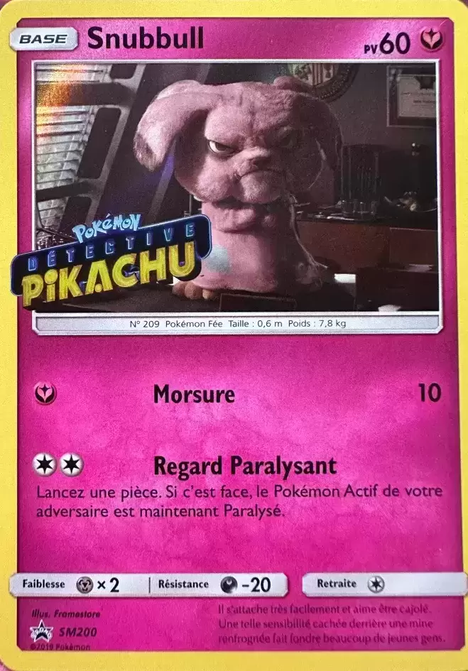 Cartes Promo Black Star Soleil et Lune - Snubbull Detective Pikachu
